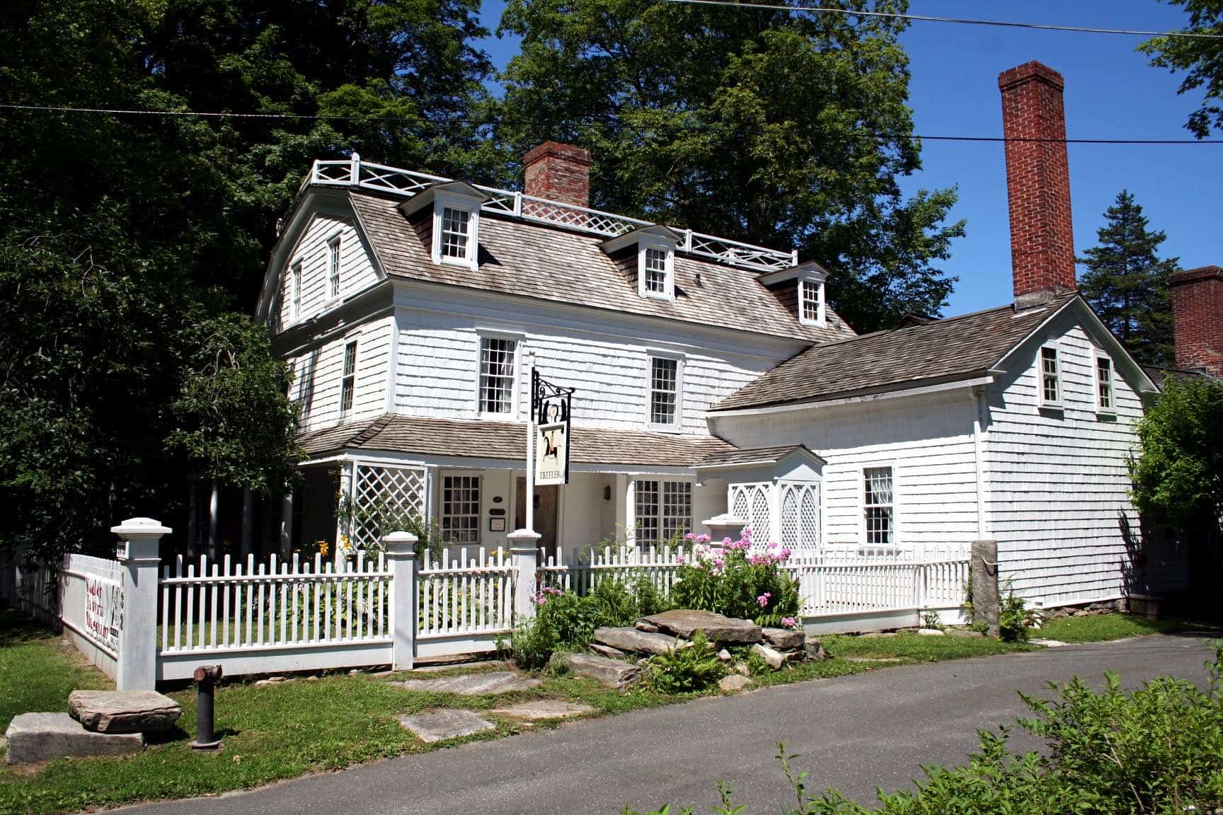 The historic Keeler Tavern on Main Street in Ridgefield, Connecticut. Green Restoration provides 24/7 water, fire, mold, and storm damage restoration in Ridgefield, CT.