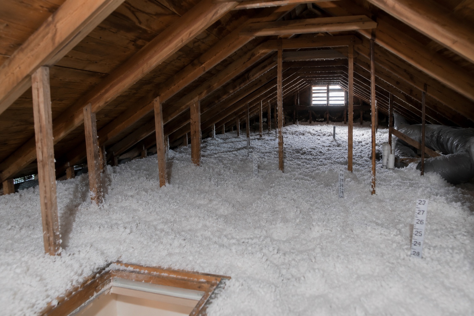 New attic insulation installed under the Energize CT rebate program